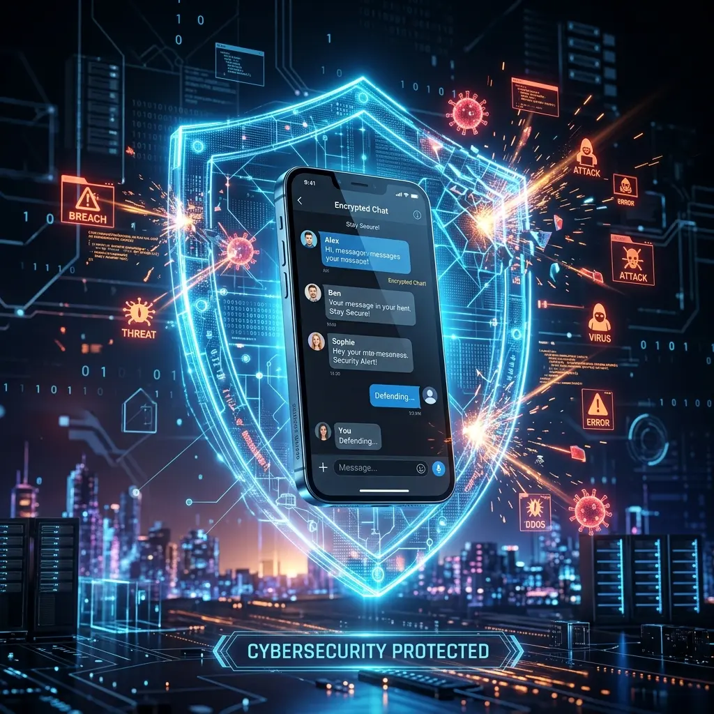 Telegram trading bot interface with security warning overlay