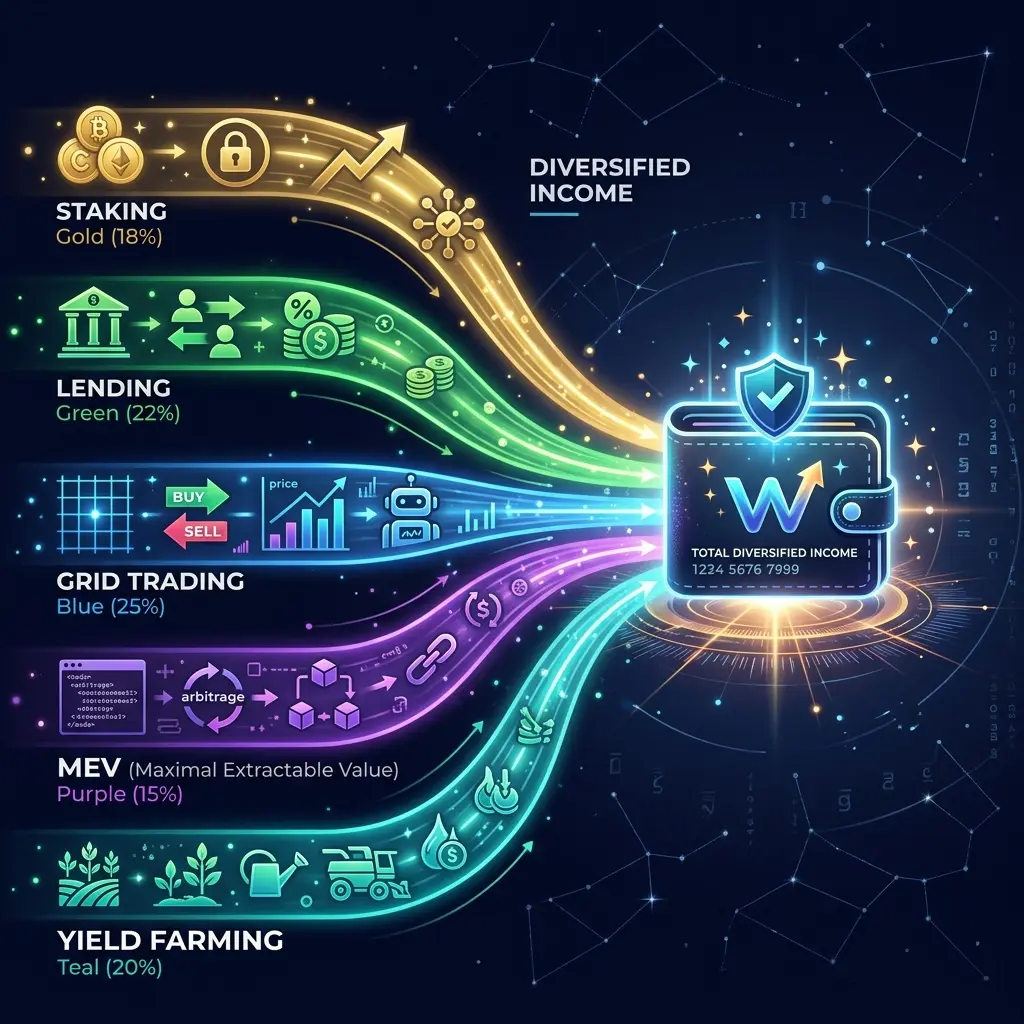 Automated trading dashboard generating passive crypto income streams